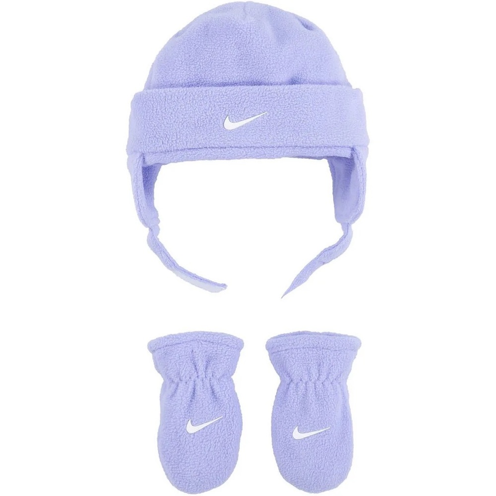Nike infant trapper hat and mittens. Lavender - Picture 1 of 4